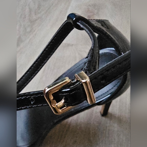 Express Black Patent Leather Chain Strap Heels – Size 10 - Picture 7 of 11
